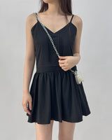 Melin V-neck Strappy Sleeveless Flare Mini Dress