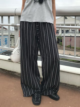 Sunday Home Stripe Lounge Button Wide Pants