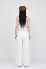 GATHERED KNOT STRAP TANK (IVORY)