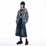 Washed Painted Check Shirt - CHARCOAL