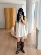 pleats collar mini dress 