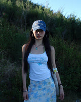 Lettering Flower Camisole Sleeveless T-shirt