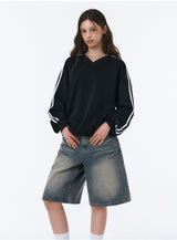 BTB : WAVE WASHING BERMUDA SHORTS [BLUE CORE] [UNISEX]