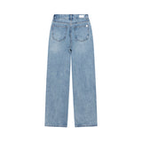 FLOWER EMBROIDERED LIGHT BLUE DENIM PANTS code 18103