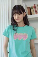26SS★ ポップストロベリークロップ半袖Tシャツ
