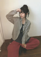 26FW★ [BAONHAUS] Half-Len Over Stripe Shirt
