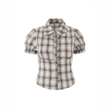 Plaid Puff Check Top 231330665