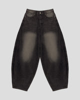 Dot heavy brushed balloon denim pants
