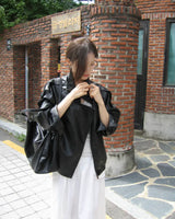 [ autumn basic ] fits snap & buckle over leather jacket