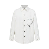 13DE MARZO Chains Illustrated Denim Shirt