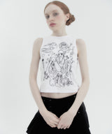 ドリームガールノースリーブTシャツ White