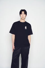 25SS タンニングオパンチュウサギベーシックロゴ半袖Tシャツ ブラック