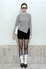 レトロアシンメトリックトップ_MELANGE GREY