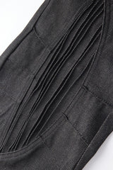 Embroidered Flared Raw Jeans