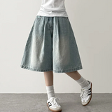 メリピンタックデニムバミューダショーツ [ショート & ロングセレクション*]