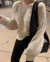 Cela Loose Fit Boat Neck Knitwear