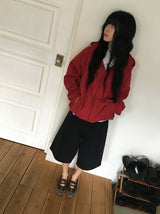 [unisex] ハチ ボーイフィット バミューダ デニムパンツ
