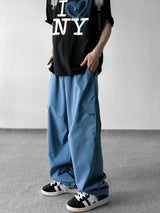 Color string wide cargo pants