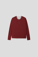 ソリスヘンリーネック長袖ニットTシャツ (4 Colors)