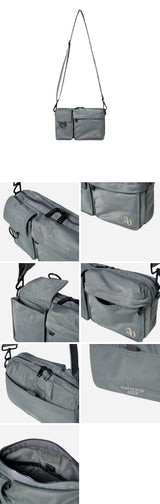 24FW シンボルリベットマルチポケットクロスバッグ グレー
