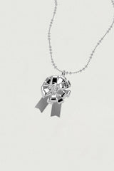 [925SILVER] ROSETTE RIBBON NECKLACE
