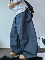 スナップデニムバルーンロングパンツ💙🖤2カラー
