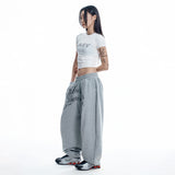 Lettering Balloon Sweatpants - GREY