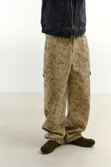 Overlap Pocket Camo Pants (Washed Beige)