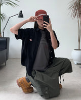 セプンロールアップパッチチェックシャツ