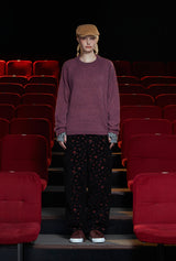FLORAL JACQUARD PANTS / BLACK