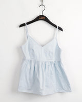 Hoteon heart-neck flare strap layered blouse tank top