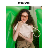 muva. Genuine‑Leather Cloud Tote Bag for Women, 2024 New Large‑Capacity Commuter Bag, Cotton‑Candy Original Design, New Arrival Apr 16