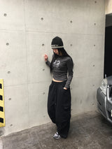 パンプキンワイドピンタックカーゴパンツ (4c)