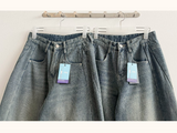 ティーンザンストライプウォッシングデニムワイドパンツ [Long & Short]