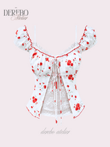 Red Rose Lace Layered Blouse