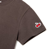 SIGNATURE BIG CHERRY CROP T-SHIRT - DARK BROWN