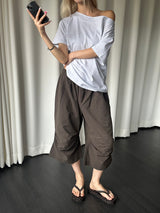 Soft off-shoulder loose t-shirts(3color)