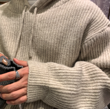  Sydney Heavy Duty Wool Blend Overfit Knit Hoodie