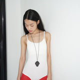WEAVE PENDANT NECKLACE BLACK