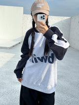 (UNISEX) ヒップオーバーフィットカラーブロックスウェットシャツ – 3 COLOR