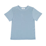 90's スカラップステッチネックTシャツ (DUSTY BLUE)