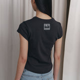 C 90S ラインベーシックTシャツ_チャコール