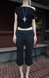 Low Pinstripe Capri Slacks