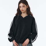 [Unisex] SPORTY TRACK V-NECK OVER FIT SWEATSHIRT (4color)