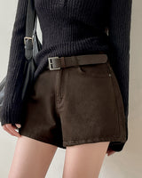 Bret low-rise shorts & belt set