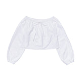 Mellow Ribbon Off-Shoulder Blouse_White