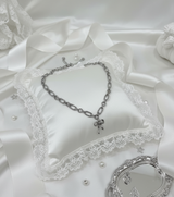 [イ・ヨンジ Necklace] バレエリボン ステンレス チェーン チョーカーネックレス