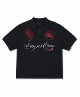 ホース エンブレム エンブロイダリー カラー Tシャツ - ブラック