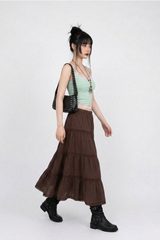 RUSTIC ROMANCE TIERED MAXI SKIRT