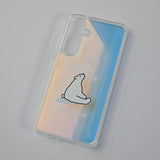 Jelly Hard Phone Case - winter Bear ( sunset Blue )